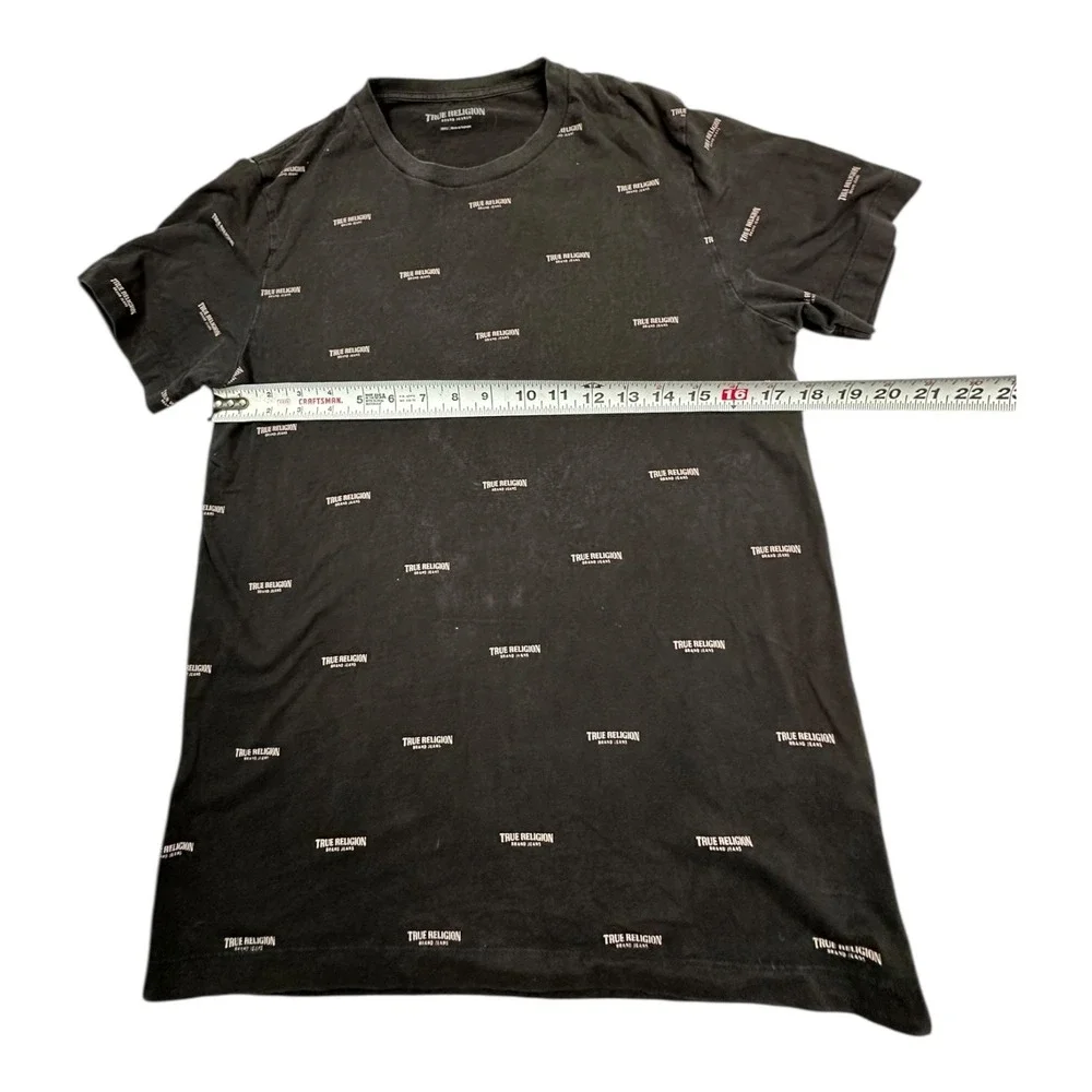True Religion All‎ Over Logo T Shirt Black Size Small